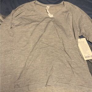 Lululemon Athletica Gray Striped Long Sleeve